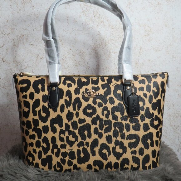Coach Leopard Print Gallery Tote (Multi-color)